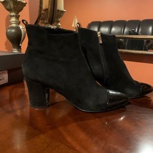 Ivanka Trump black suede booties